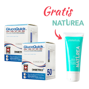 Promocion Tiras GlucoQuick G30 x 50_2 cajas_GRATIS Crema Naturea