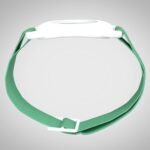 Detalle de la correa elástica y soporte central del brazalete FreeStyle Libre