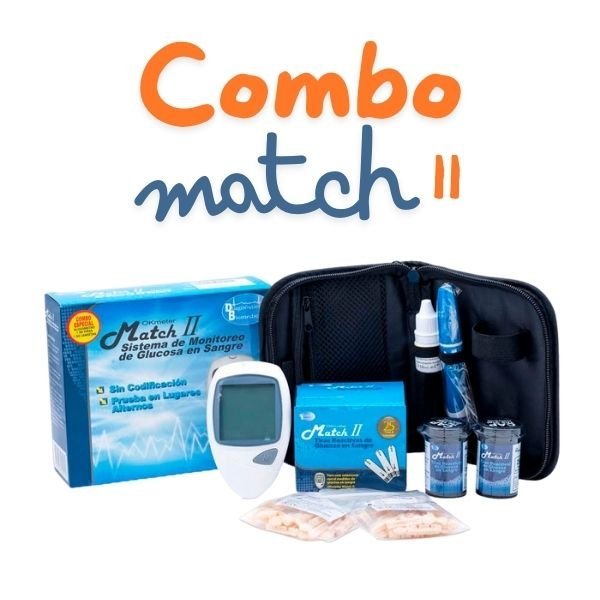 Combo Glucometro OKMeter Match II + 50 Tiras + 50 Lancetas