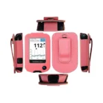 Funda de piel con clip para lector FreeStyle Libre en color rosa