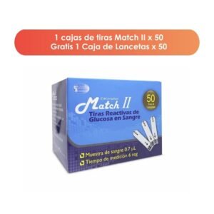 Tiras OKMeter Match II x 50 + 50 lancetas